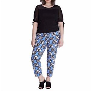 Lane Bryant The Lena Blue Floral Ankle Pants